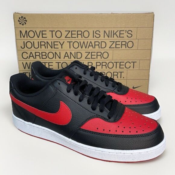Nike Court Vision LO NN Men’s 10.5 Basketball Sneaker Black University Red White